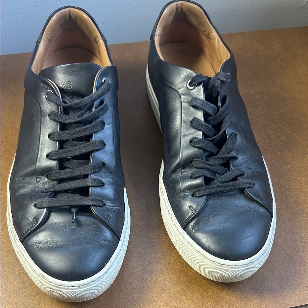 Hugo Boss Black Sneakers with Cream Soles